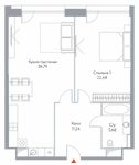 Планировка 2-комнатной квартиры, 76,19 м2