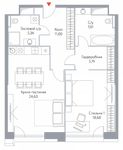 Планировка 2-комнатной квартиры, 74,47 м2