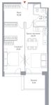 Планировка 2-комнатной квартиры, 62,5 м2