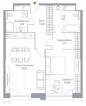 Планировка 2-комнатной квартиры, 73,4 м2