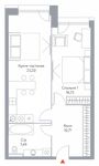 Планировка 2-комнатной квартиры, 59,7 м2