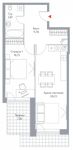 Планировка 2-комнатной квартиры, 68,3 м2