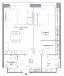 Планировка 2-комнатной квартиры, 74,8 м2