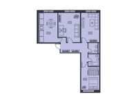 Планировка 3-комнатной квартиры, 80,8 м2