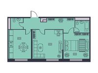 Планировка 2-комнатной квартиры, 71,1 м2