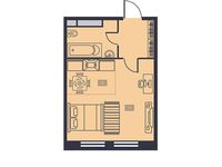 Планировка 1-комнатной квартиры, 29 м2