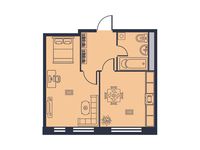 Планировка 1-комнатной квартиры, 42,7 м2