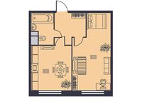 Планировка 1-комнатной квартиры, 41,6 м2