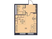 Планировка 1-комнатной квартиры, 27,7 м2