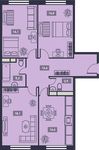 Планировка 3-комнатной квартиры, 87,3 м2