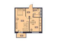 Планировка 1-комнатной квартиры, 42,7 м2