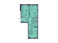 Планировка 2-комнатной квартиры, 61,8 м2