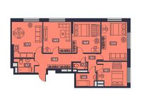 Планировка 4-комнатной квартиры, 102,9 м2