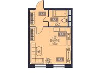 Планировка 1-комнатной квартиры, 28,4 м2