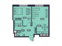 Планировка 2-комнатной квартиры, 47 м2