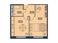 Планировка 1-комнатной квартиры, 41,5 м2