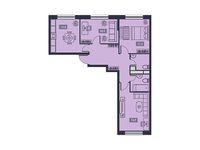 Планировка 3-комнатной квартиры, 63,7 м2