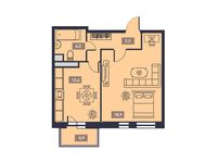 Планировка 1-комнатной квартиры, 43,1 м2