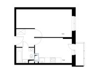 Планировка 1-комнатной квартиры, 36,39 м2