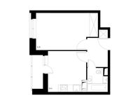 Планировка 1-комнатной квартиры, 34,43 м2