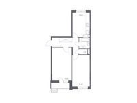 Планировка 2-комнатной квартиры, 55,46 м2