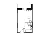 Планировка квартиры студии, 25,16 м2