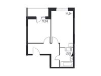 Планировка 1-комнатной квартиры, 37,97 м2