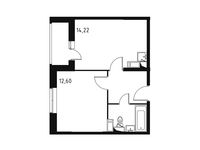 Планировка 1-комнатной квартиры, 37,29 м2