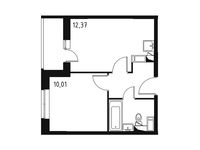 Планировка 1-комнатной квартиры, 31,92 м2