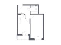 Планировка 1-комнатной квартиры, 38,33 м2