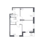 Планировка 1-комнатной квартиры, 37,59 м2