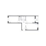 Планировка 2-комнатной квартиры, 37,22 м2