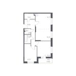 Планировка 2-комнатной квартиры, 38,95 м2