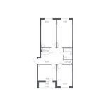 Планировка 2-комнатной квартиры, 55,22 м2