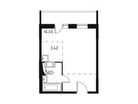 Планировка квартиры студии, 29,58 м2