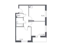 Планировка 2-комнатной квартиры, 55,65 м2