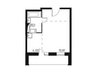 Планировка квартиры студии, 28,53 м2