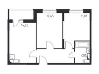 Планировка 2-комнатной квартиры, 50,48 м2