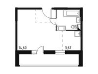 Планировка квартиры студии, 28,62 м2