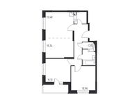 Планировка 3-комнатной квартиры, 62,61 м2