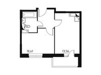 Планировка 1-комнатной квартиры, 33,73 м2