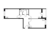 Планировка 2-комнатной квартиры, 56,55 м2