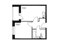 Планировка 1-комнатной квартиры, 32,41 м2