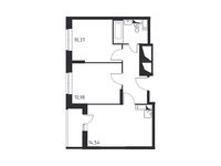 Планировка 2-комнатной квартиры, 48,04 м2