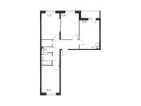 Планировка 3-комнатной квартиры, 72,48 м2