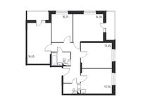 Планировка 4-комнатной квартиры, 89,95 м2