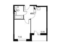 Планировка 1-комнатной квартиры, 35,3 м2