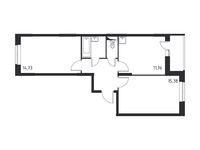 Планировка 2-комнатной квартиры, 54,32 м2