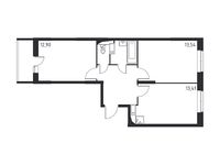 Планировка 2-комнатной квартиры, 54,18 м2