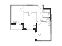 Планировка 2-комнатной квартиры, 55,7 м2